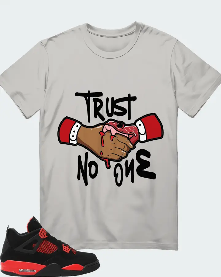Jordan 4 Retro Sneaker Matching Grey Kid's T-Shirt - Trust No One