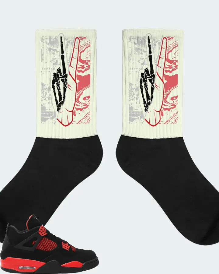 Jordan 4 Retro Sneaker Matching Citron Socks - Peace of mind