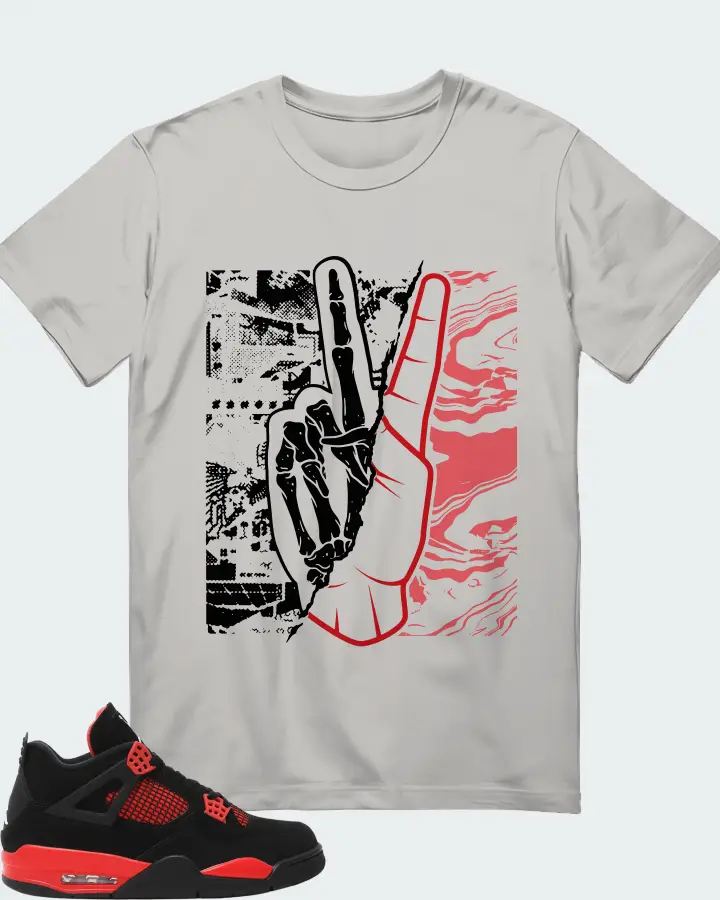 Jordan 4 Retro Sneaker Matching Grey Kid's T-Shirt - Peace of mind