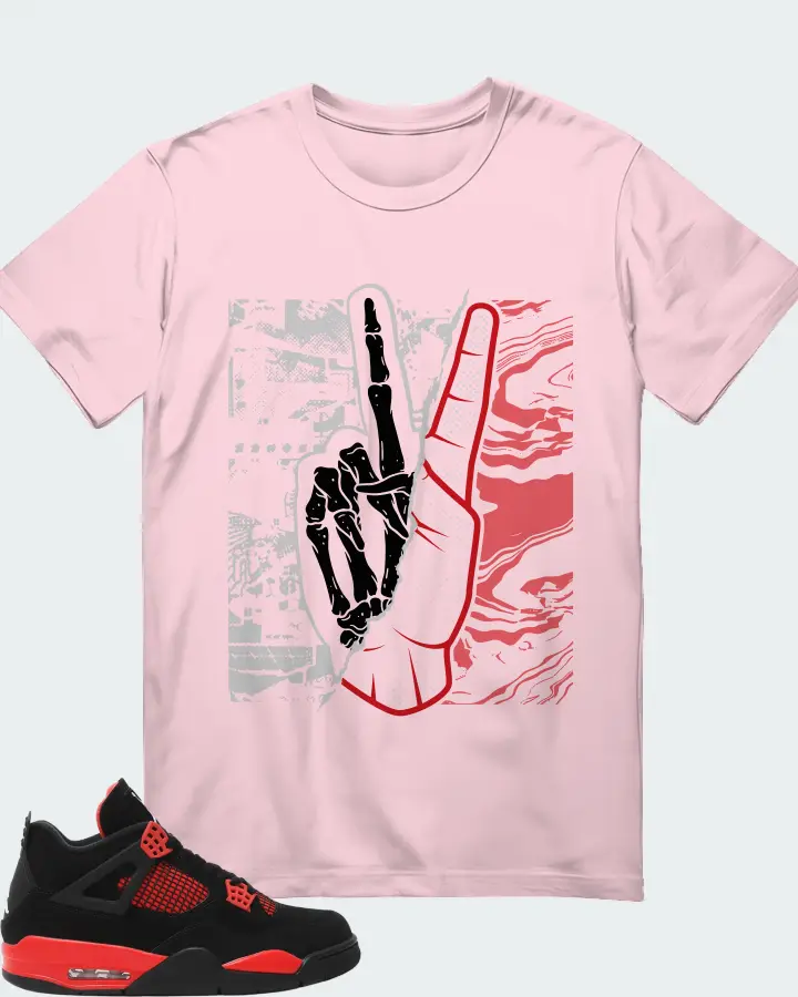 Jordan 4 Retro Sneaker Matching Soft Pink T-Shirt - Peace of mind
