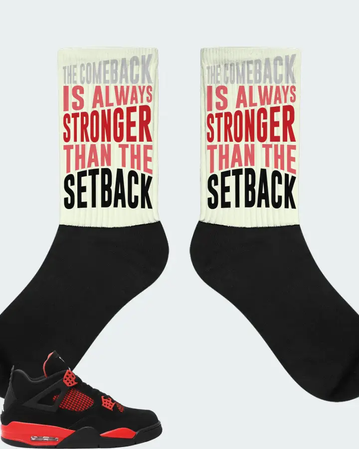 Jordan 4 Retro Sneaker Matching Citron Socks - The Comeback