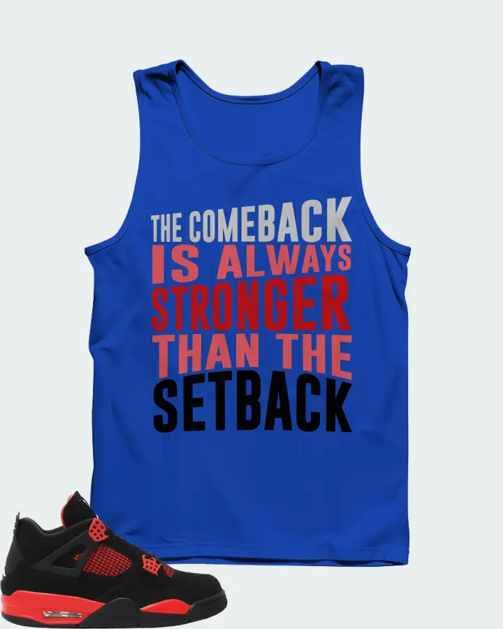 Jordan 4 Retro Sneaker Matching Royal Blue Tank Top - The Comeback
