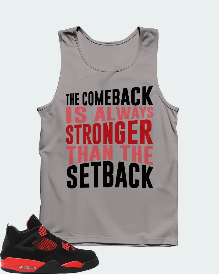 Jordan 4 Retro Sneaker Matching Grey Tank Top - The Comeback