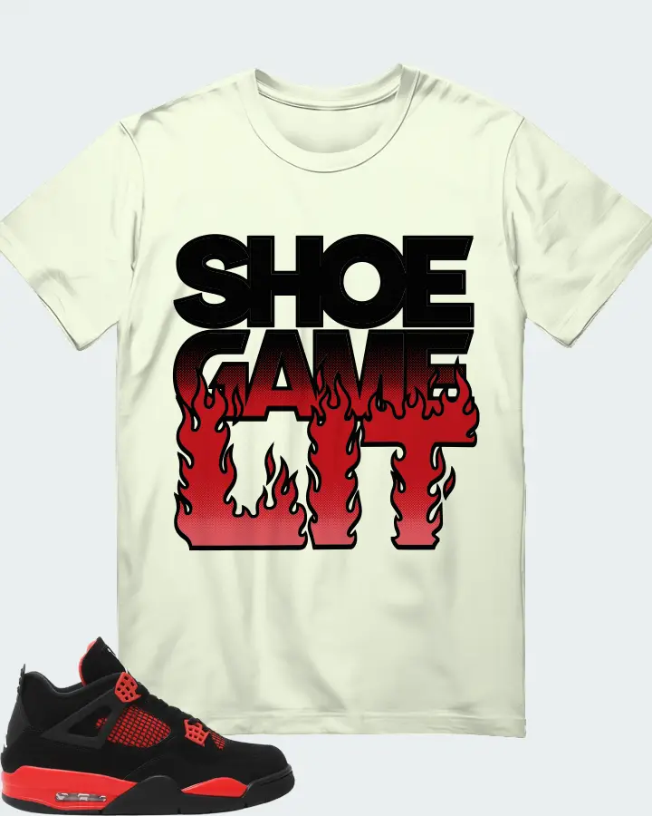 Jordan 4 Retro Sneaker Matching Citron Gildan T-Shirt - Shoe Game Lit Refreshed