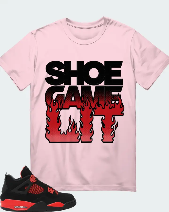 Jordan 4 Retro Sneaker Matching Soft Pink T-Shirt - Shoe Game Lit Refreshed