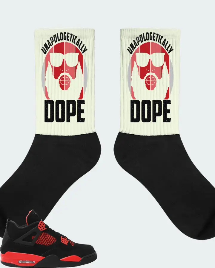 Jordan 4 Retro Sneaker Matching Citron Socks - UNAPOLOGETICALLY DOPE Man