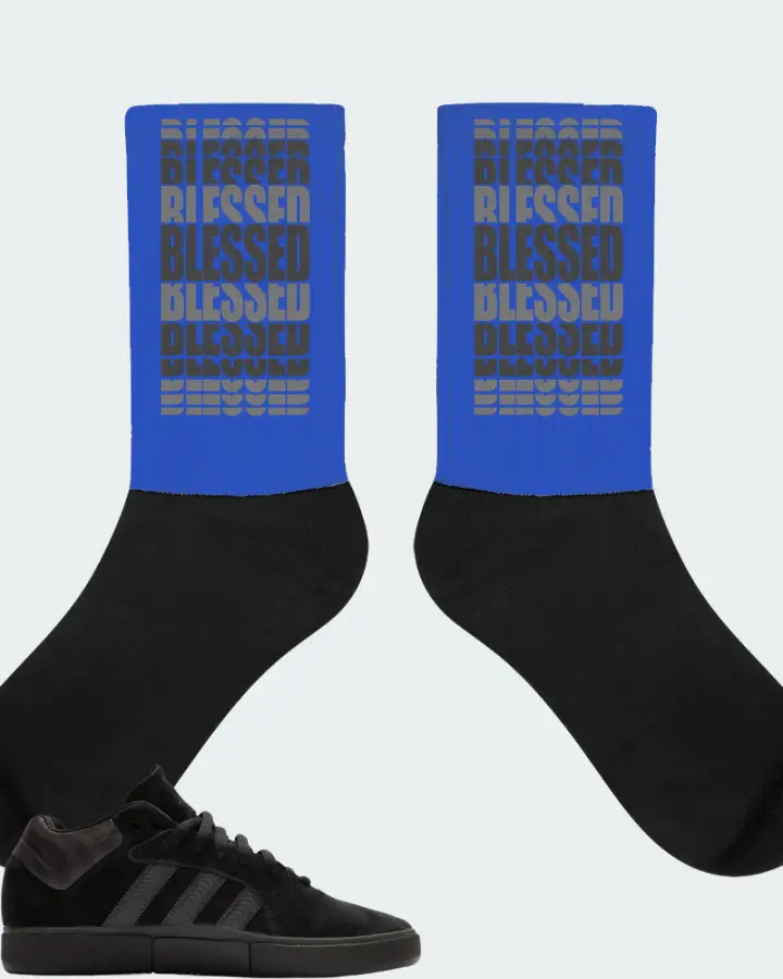 adidas Tyshawn  Sneaker Matching Royal Blue Socks - BLESSED Many Times