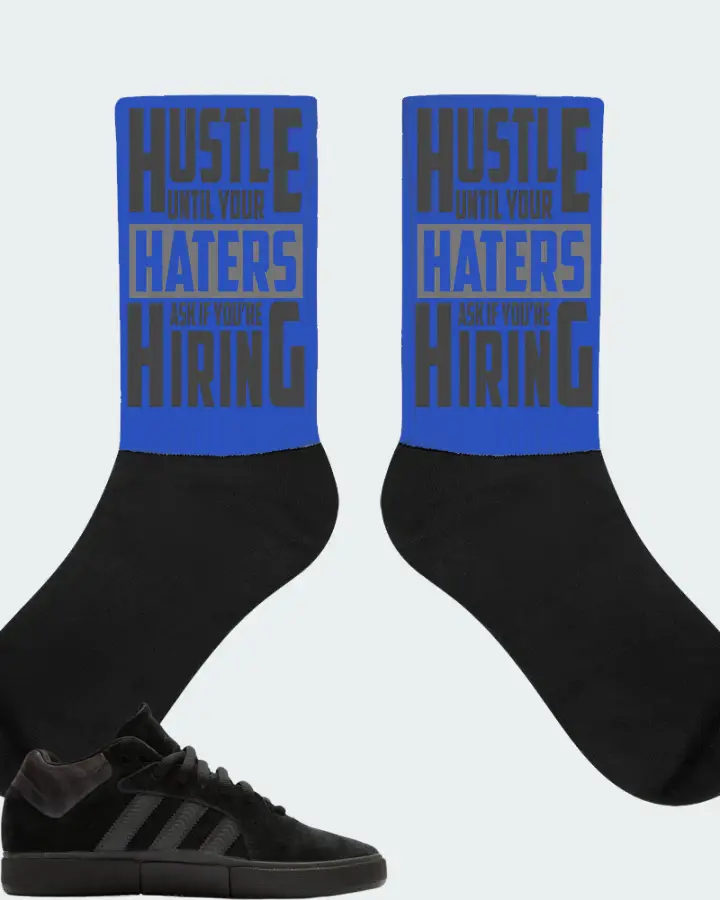 adidas Tyshawn  Sneaker Matching Royal Blue Socks - HUSTLE UNTIL YOUR HATERS