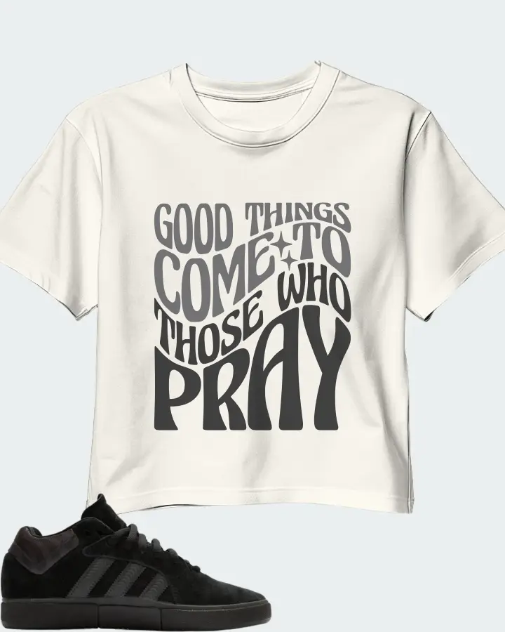 adidas Tyshawn Sneaker Matching Ecru White Crop Top - Good Things Come To Those Who Pray