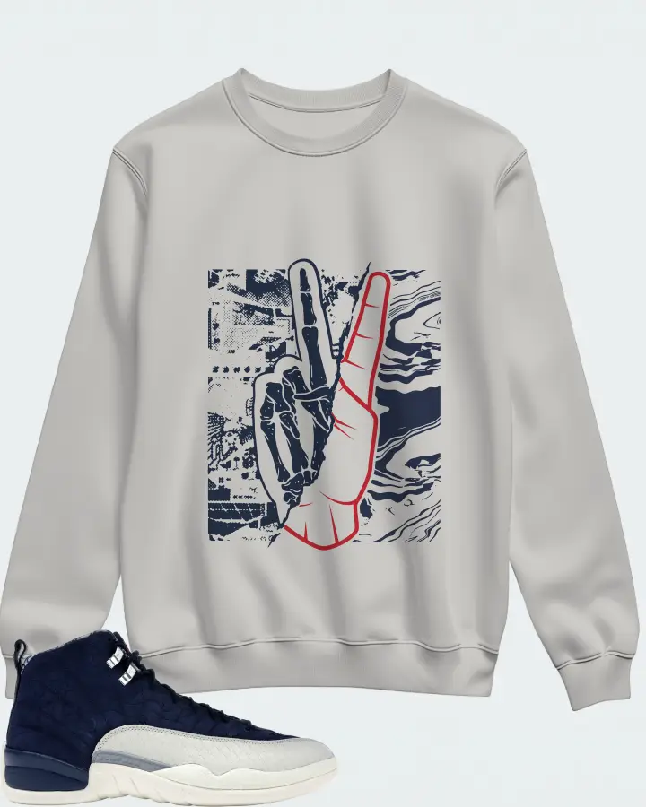 Jordan 12 Retro Sneaker Matching Grey Sweatshirt - Peace of mind
