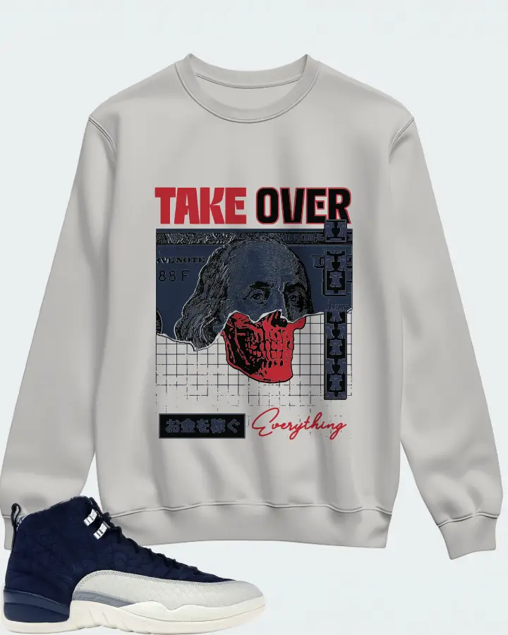 Jordan 12 Retro Sneaker Matching Grey Sweatshirt - Take Over
