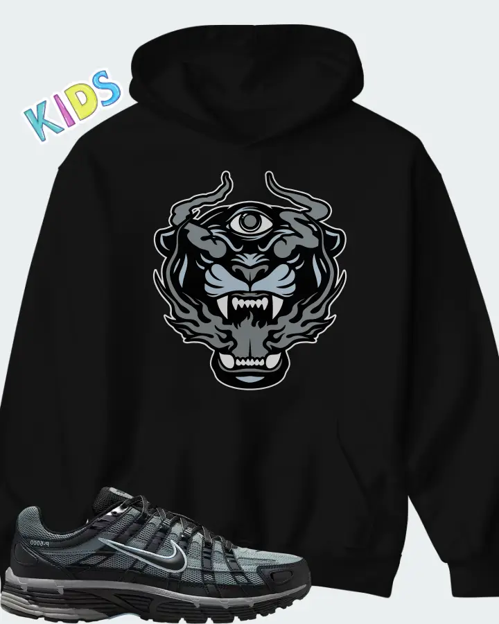 Nike P-6000 Black Cool Grey Matching Kid's Hoodie