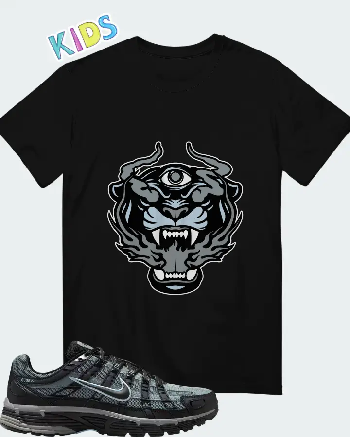 Nike P-6000 Black Cool Grey Matching Kid's T-Shirt