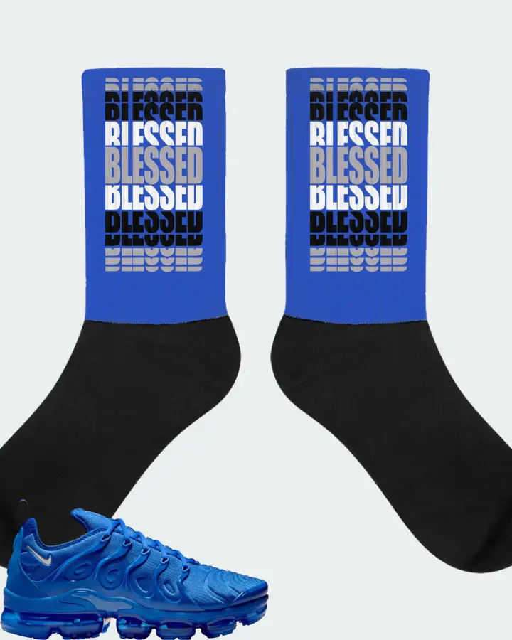 Nike Air VaporMax Plus  Game Royal  Sneaker Matching Royal Blue Socks - BLESSED Many Times