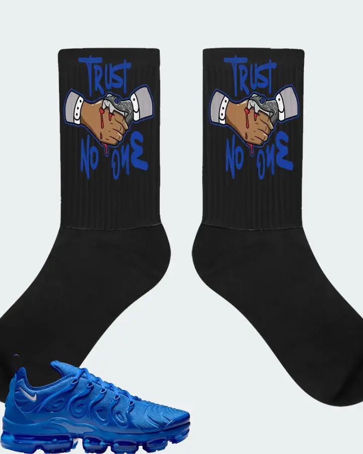 Nike Air VaporMax Plus  Game Royal  Sneaker Matching Black Socks - Trust No One
