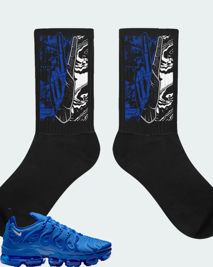 Nike Air VaporMax Plus  Game Royal  Sneaker Matching Black Socks - Peace of mind