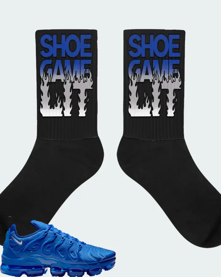 Nike Air VaporMax Plus  Game Royal  Sneaker Matching Black Socks - Shoe Game Lit Refreshed