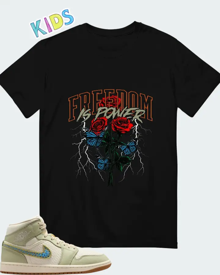 Air Jordan 1 Mid SE Olive Aura Matching Kid's T-Shirt