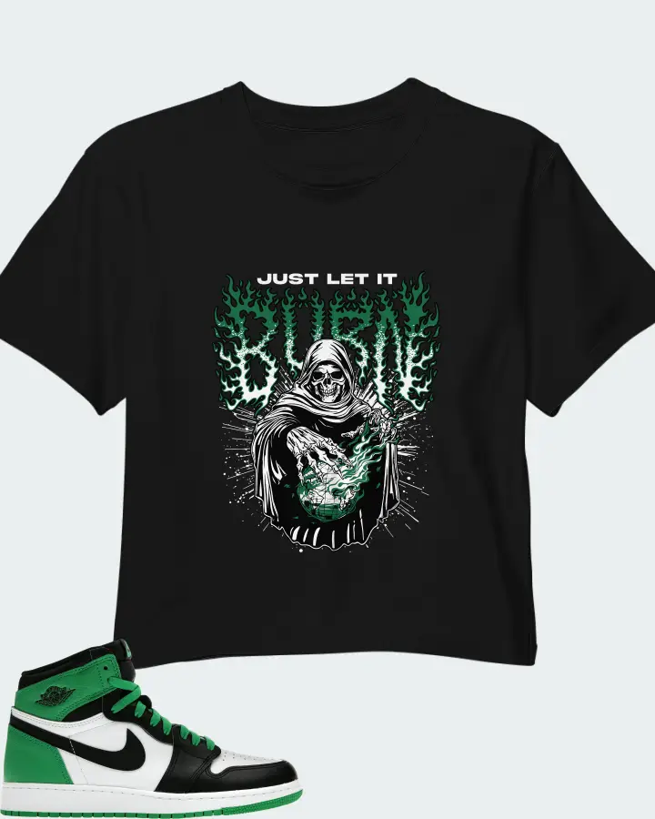 Air Jordan 1 Retro High OG GS Lucky Green Matching Crop Top