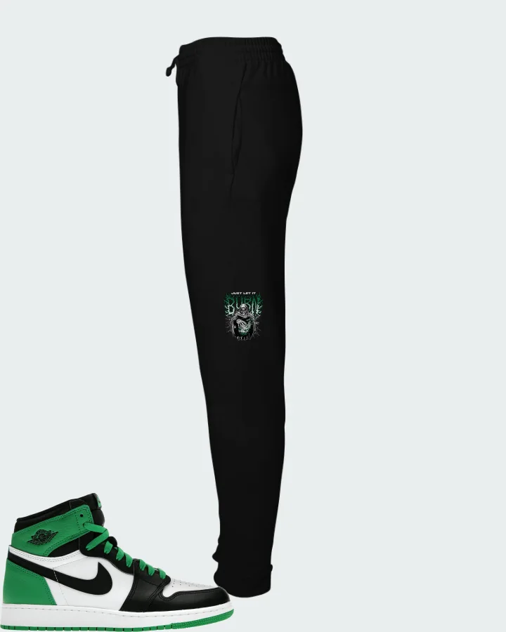 Air Jordan 1 Retro High OG GS Lucky Green Matching Joggers