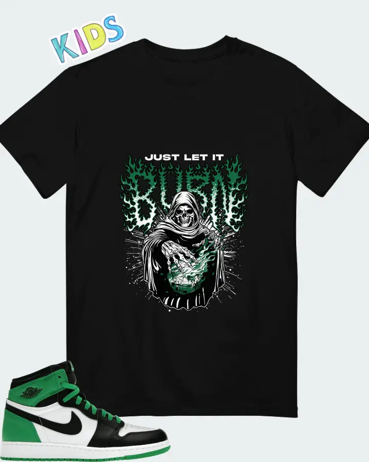Air Jordan 1 Retro High OG GS Lucky Green Matching Kid's T-Shirt