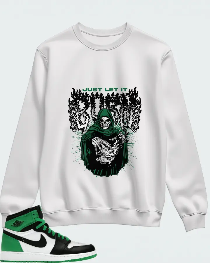Air Jordan 1 Retro High OG GS Lucky Green Matching Sweatshirt
