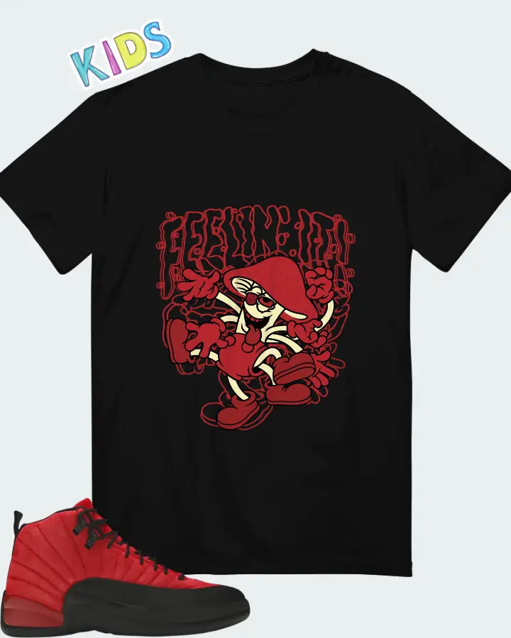 Air Jordan 12 Retro Reverse Flu Game Matching Kid's T-Shirt