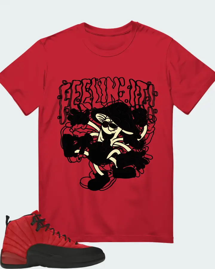 Air Jordan 12 Retro Reverse Flu Game Matching T-Shirt