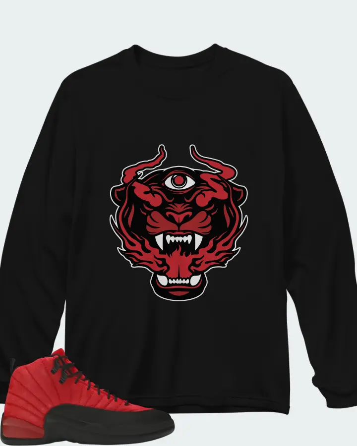 Air Jordan 12 Retro Reverse Flu Game Matching Long Sleeve T-Shirt