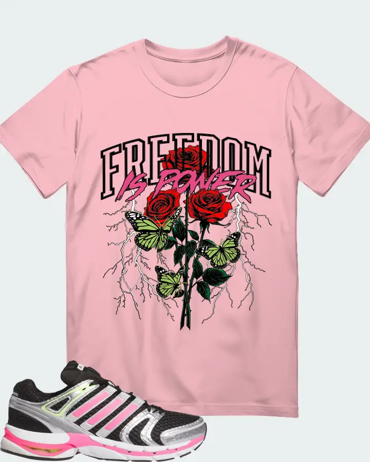 adidas Adistar Control 5 Core Black Lucid Pink Silver Metallic Matching T-Shirt