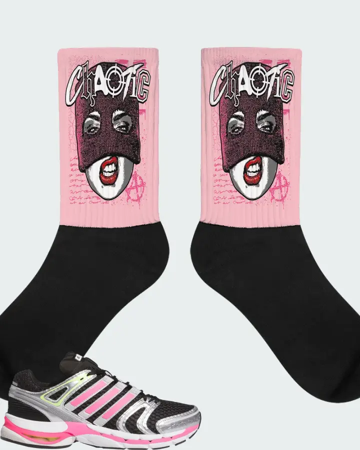 adidas Adistar Control 5 Core Black Lucid Pink Silver Metallic Matching Socks