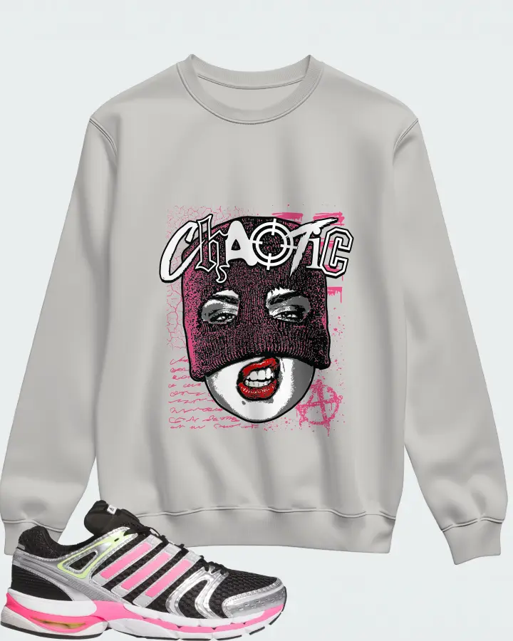 adidas Adistar Control 5 Core Black Lucid Pink Silver Metallic Matching Sweatshirt