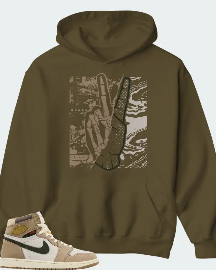 Air Jordan Wmns 1 Retro High OG Khaki Matching Hoodie