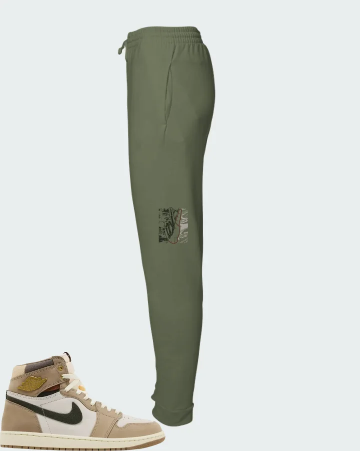 Air Jordan Wmns 1 Retro High OG Khaki Matching Joggers