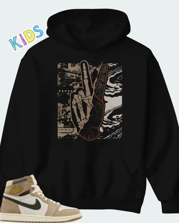 Air Jordan Wmns 1 Retro High OG Khaki Matching Kid's Hoodie