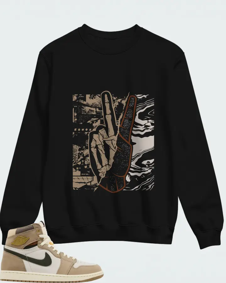 Air Jordan Wmns 1 Retro High OG Khaki Matching Sweatshirt