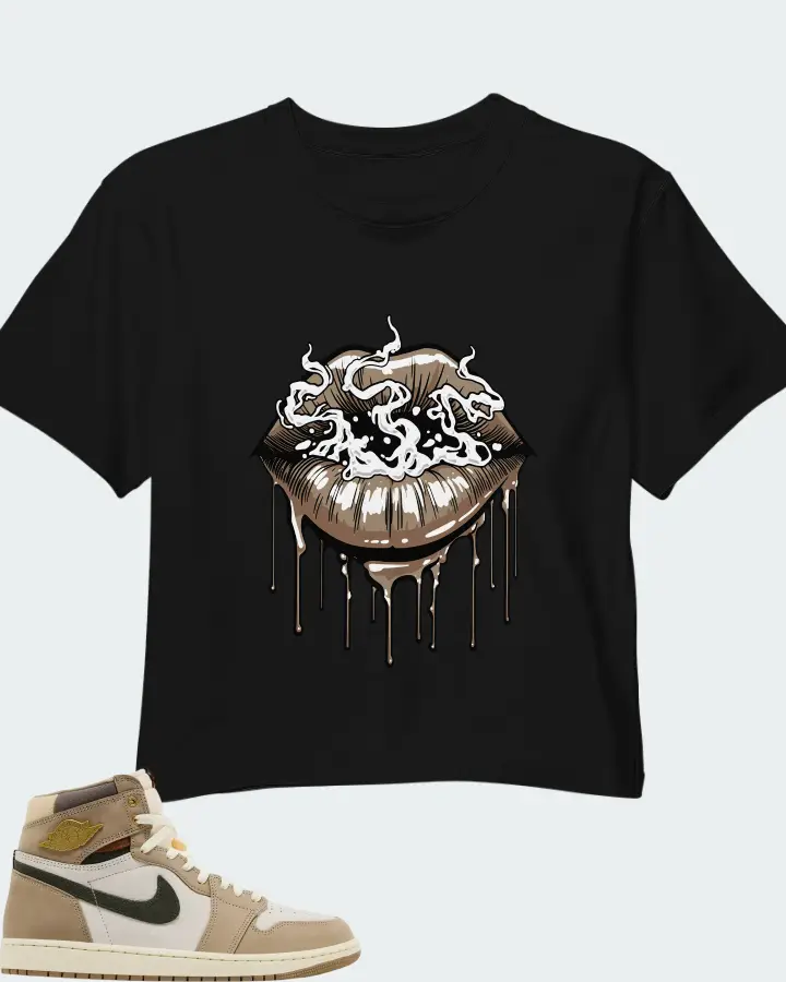 Air Jordan Wmns 1 Retro High OG Khaki Matching Crop Top