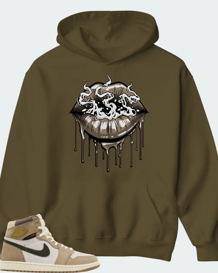 Air Jordan Wmns 1 Retro High OG Khaki Matching Hoodie