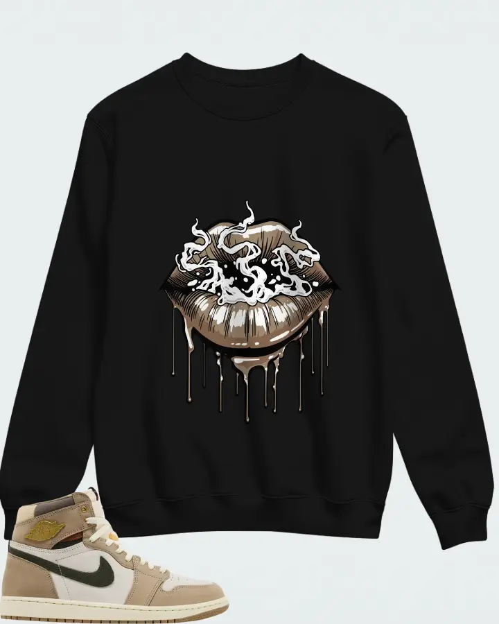 Air Jordan Wmns 1 Retro High OG Khaki Matching Sweatshirt