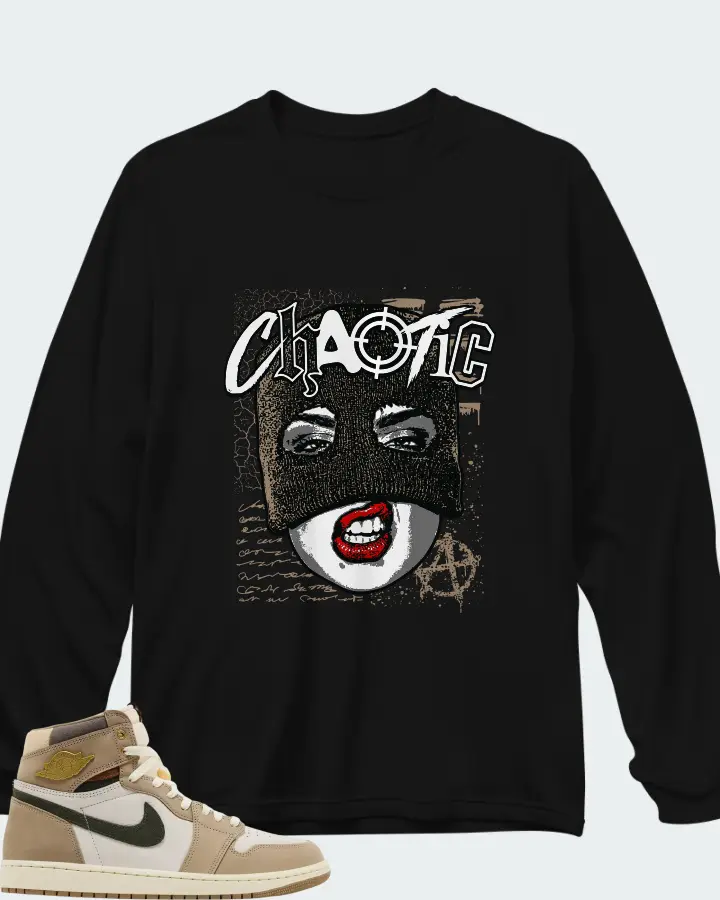 Air Jordan Wmns 1 Retro High OG Khaki Matching Long Sleeve T-Shirt