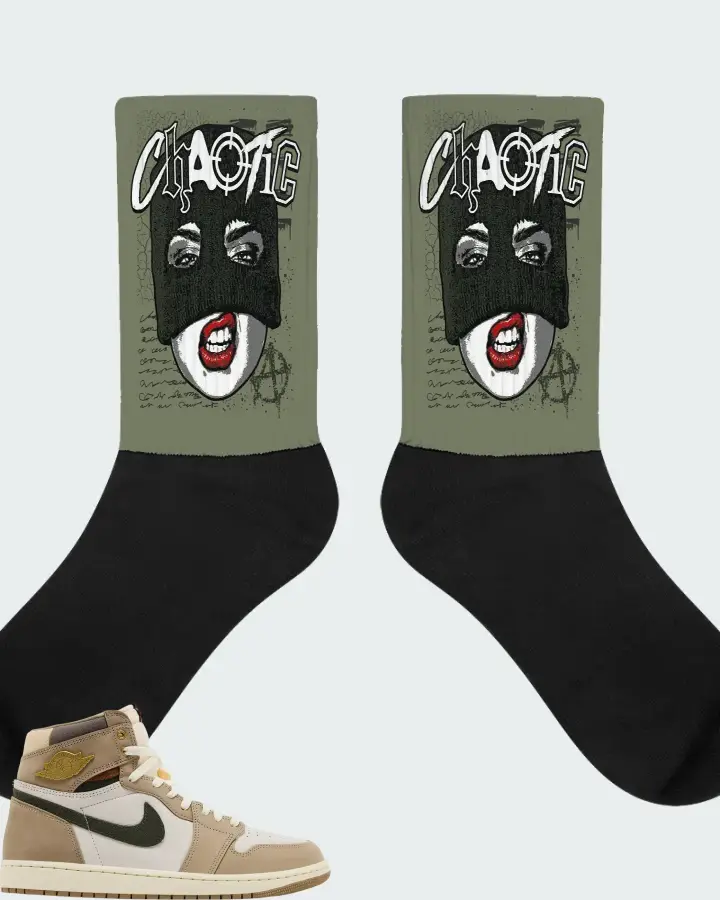 Air Jordan Wmns 1 Retro High OG Khaki Matching Socks