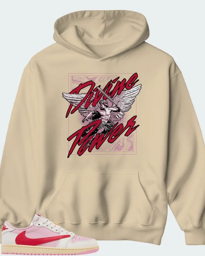 Travis Scott x Air Jordan 1 Retro Low OG Sail Tropical Pink Matching Hoodie