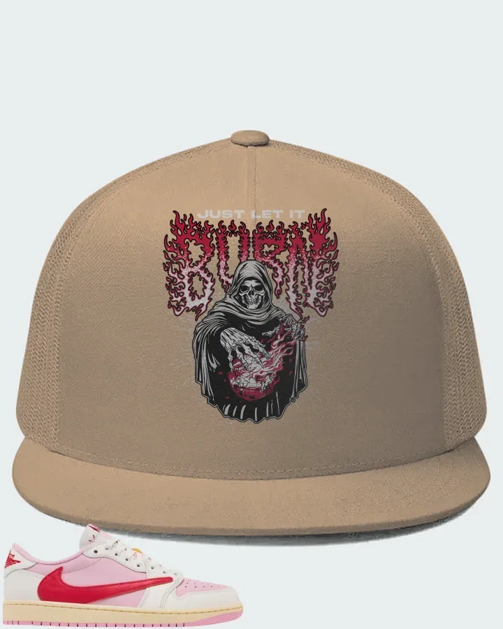 Travis Scott x Air Jordan 1 Retro Low OG Sail Tropical Pink Matching Hat