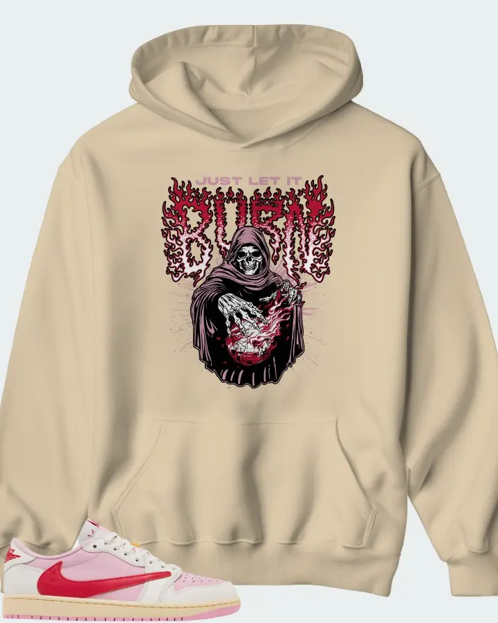 Travis Scott x Air Jordan 1 Retro Low OG Sail Tropical Pink Matching Hoodie