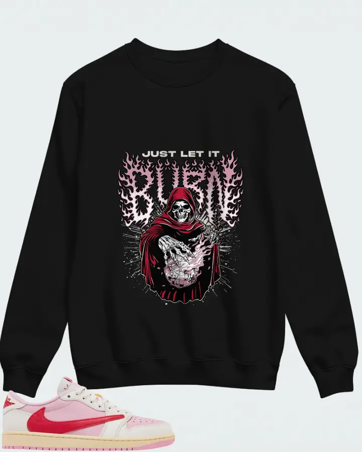 Travis Scott x Air Jordan 1 Retro Low OG Sail Tropical Pink Matching Sweatshirt
