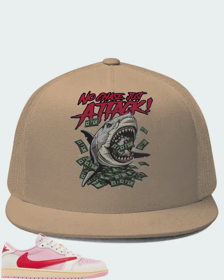Travis Scott x Air Jordan 1 Retro Low OG Sail Tropical Pink Matching Hat