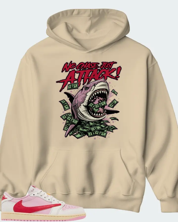 Travis Scott x Air Jordan 1 Retro Low OG Sail Tropical Pink Matching Hoodie