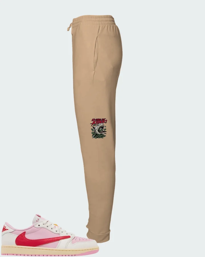 Travis Scott x Air Jordan 1 Retro Low OG Sail Tropical Pink Matching Joggers