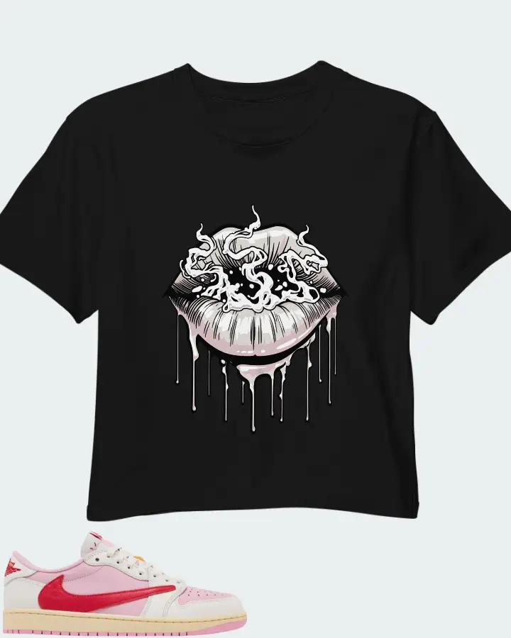 Travis Scott x Air Jordan 1 Retro Low OG Sail Tropical Pink Matching Crop Top