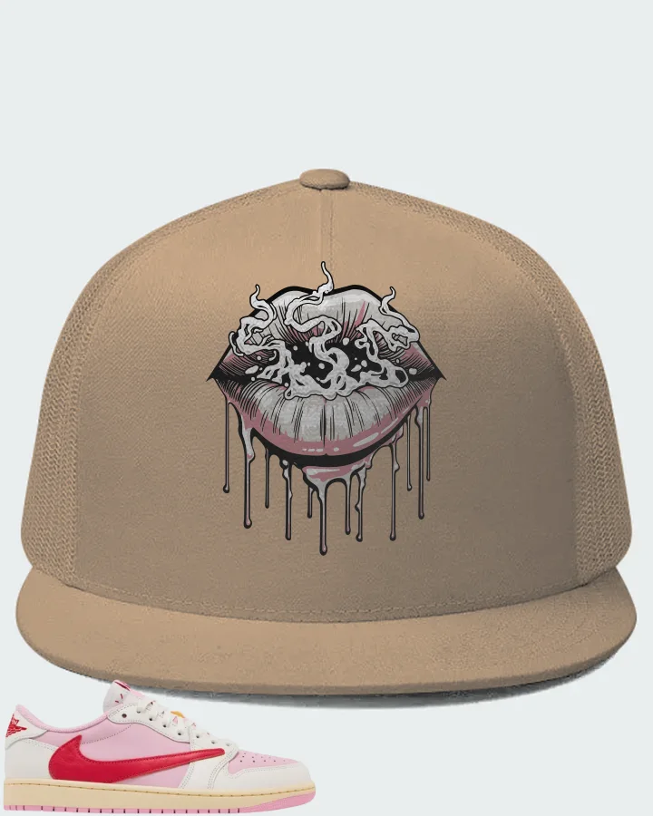 Travis Scott x Air Jordan 1 Retro Low OG Sail Tropical Pink Matching Hat